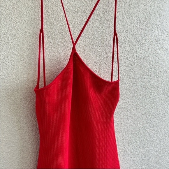 The Sei Strappy Knit Halter Midi Dress Red NWT - Picture 4 of 7